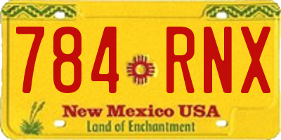 NM license plate 784RNX