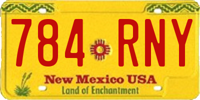 NM license plate 784RNY