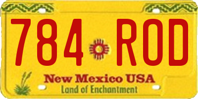 NM license plate 784ROD