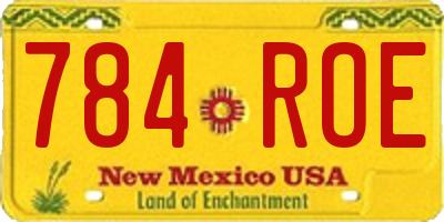 NM license plate 784ROE