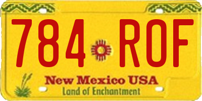 NM license plate 784ROF