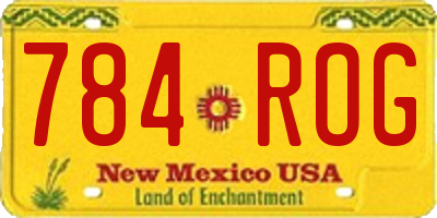NM license plate 784ROG