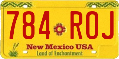 NM license plate 784ROJ