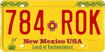 NM license plate 784ROK