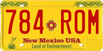 NM license plate 784ROM