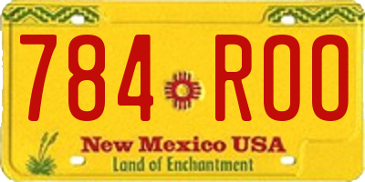 NM license plate 784ROO