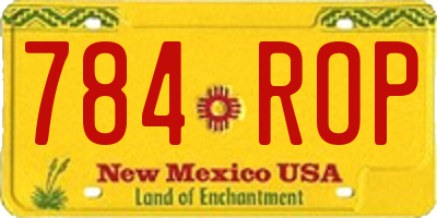 NM license plate 784ROP