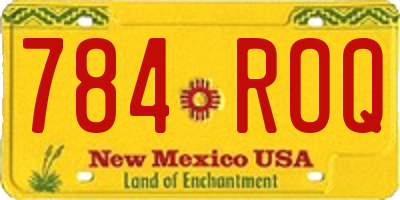 NM license plate 784ROQ