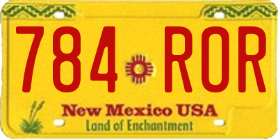 NM license plate 784ROR