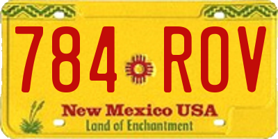 NM license plate 784ROV