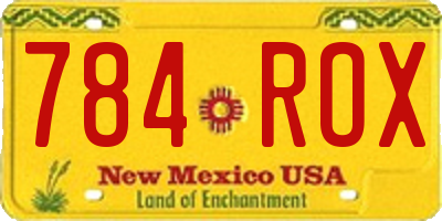 NM license plate 784ROX
