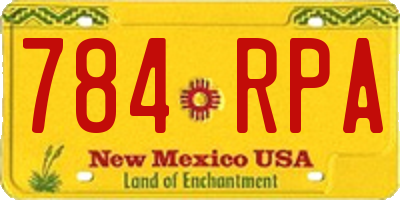 NM license plate 784RPA