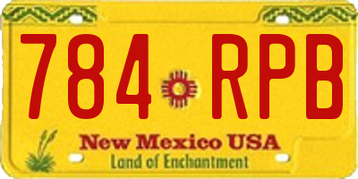 NM license plate 784RPB