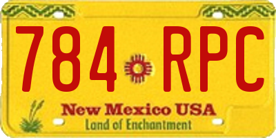 NM license plate 784RPC
