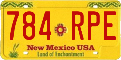 NM license plate 784RPE