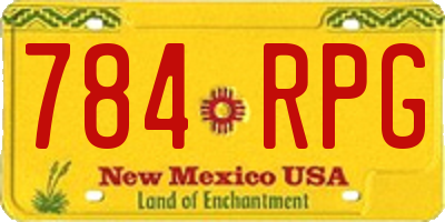 NM license plate 784RPG