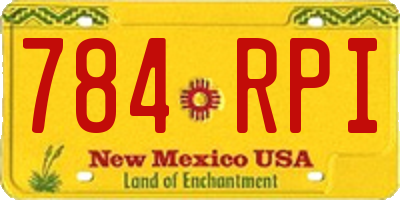 NM license plate 784RPI