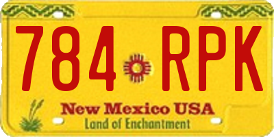 NM license plate 784RPK