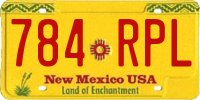 NM license plate 784RPL
