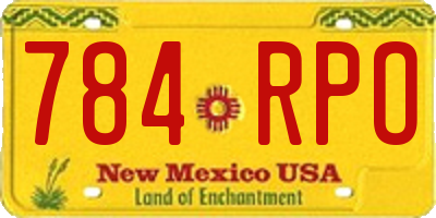 NM license plate 784RPO
