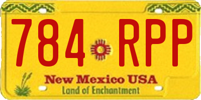 NM license plate 784RPP