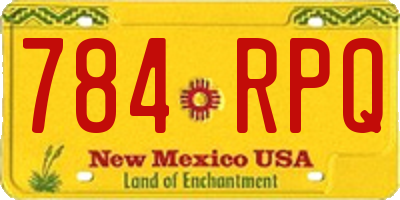 NM license plate 784RPQ