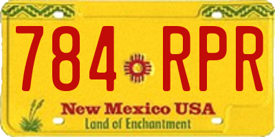NM license plate 784RPR
