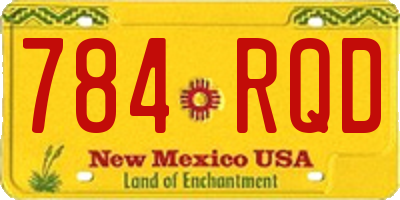 NM license plate 784RQD