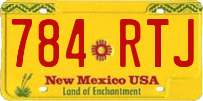 NM license plate 784RTJ