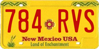 NM license plate 784RVS