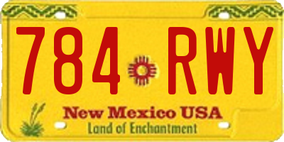 NM license plate 784RWY