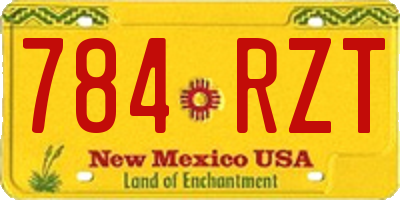NM license plate 784RZT