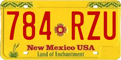 NM license plate 784RZU