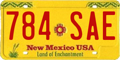 NM license plate 784SAE