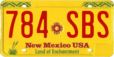 NM license plate 784SBS