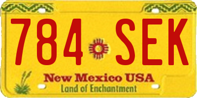 NM license plate 784SEK