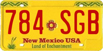 NM license plate 784SGB