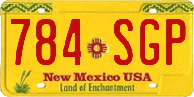 NM license plate 784SGP