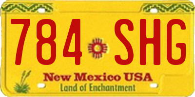 NM license plate 784SHG