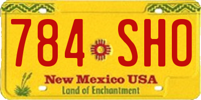 NM license plate 784SHO