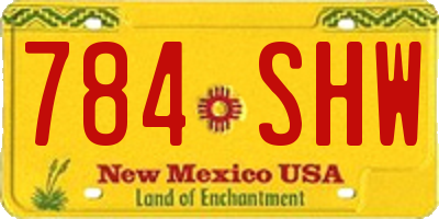 NM license plate 784SHW