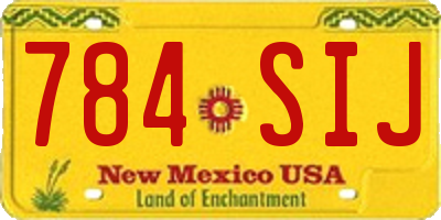 NM license plate 784SIJ
