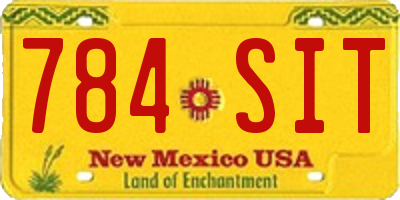 NM license plate 784SIT