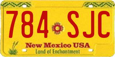 NM license plate 784SJC