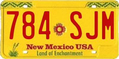 NM license plate 784SJM