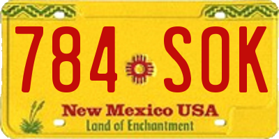 NM license plate 784SOK