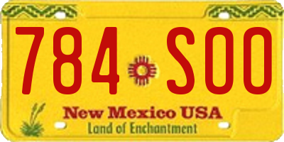 NM license plate 784SOO