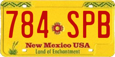 NM license plate 784SPB
