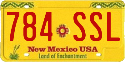 NM license plate 784SSL