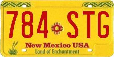 NM license plate 784STG